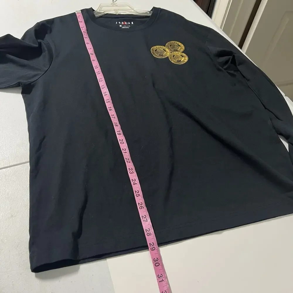 Air Jordan UNITE Tee Shirt - No Cuts No Glory - Long Sleeve Black Size Large